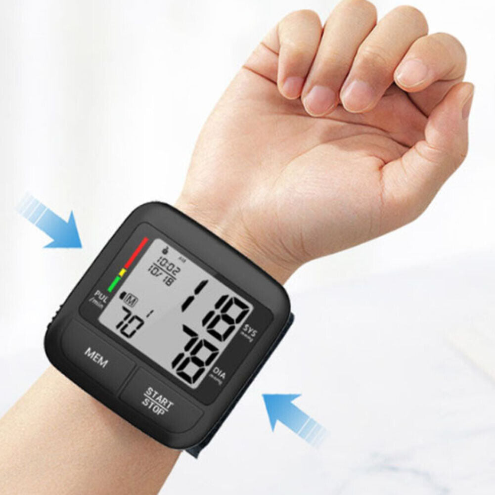 US LCD Digital Blood Pressure Monitor BP Cuff Gauge Automatic Machine Test Wrist