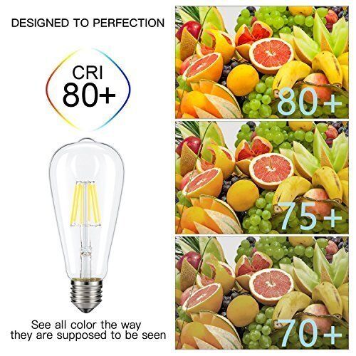 6 Vintage Edison LED Bulb, Dimmable 4W ST64 AntiqueSquirrel Cage Warm White