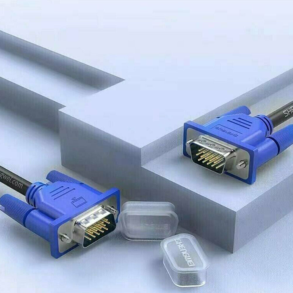 US 100x Lot SVGA SUPER VGA Monitor 15PIN M/M Male To Male Cable CORD FOR PC HDTV