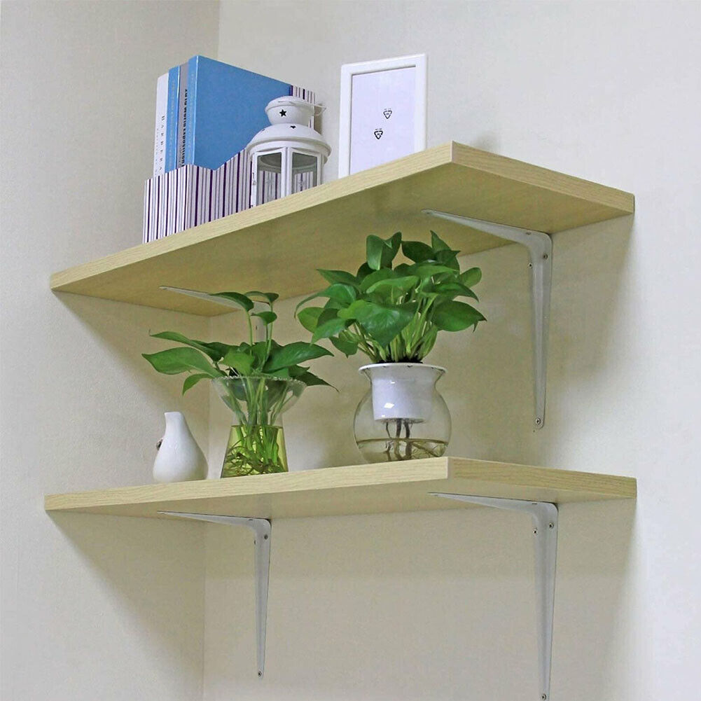 US 40 Pc 6" x 8" inch Utility Metal Wall Shelf Corner Bracket Support White LOT