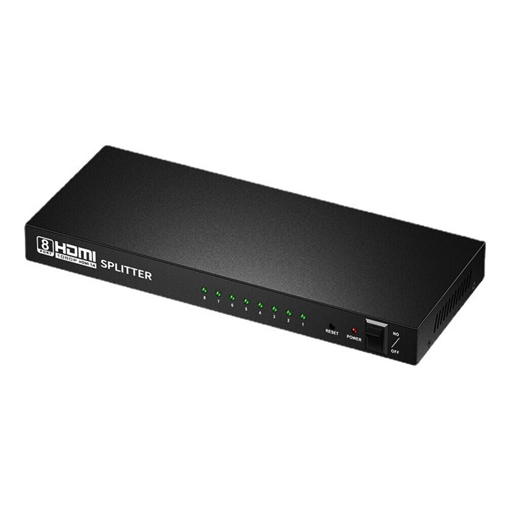 US 1X8 8 Port HDMI Splitter Switch 1 In 8 Out Amplifier Hub 3D 4K HD 1080P