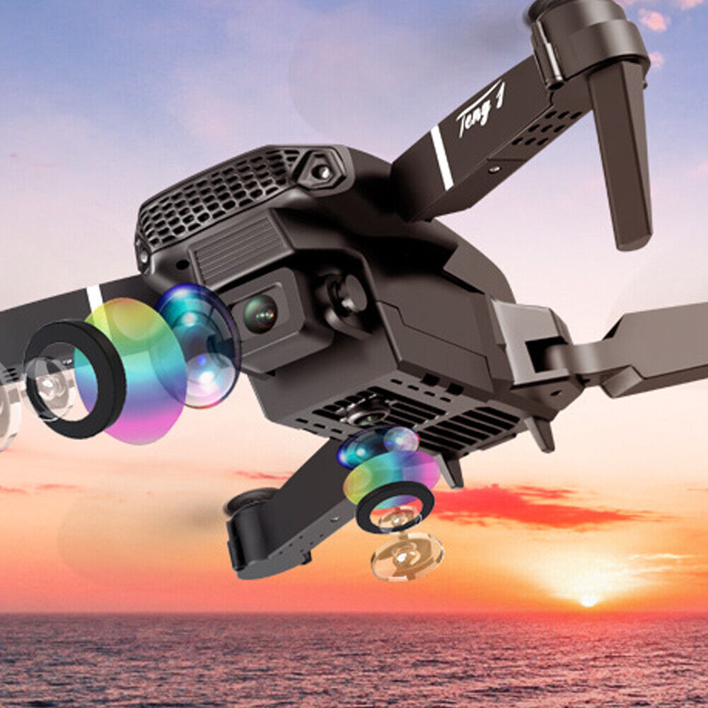 US RC Drone With 4K HD Dual Camera WiFi FPV Foldable Quadcopter +4 Battery Fine
