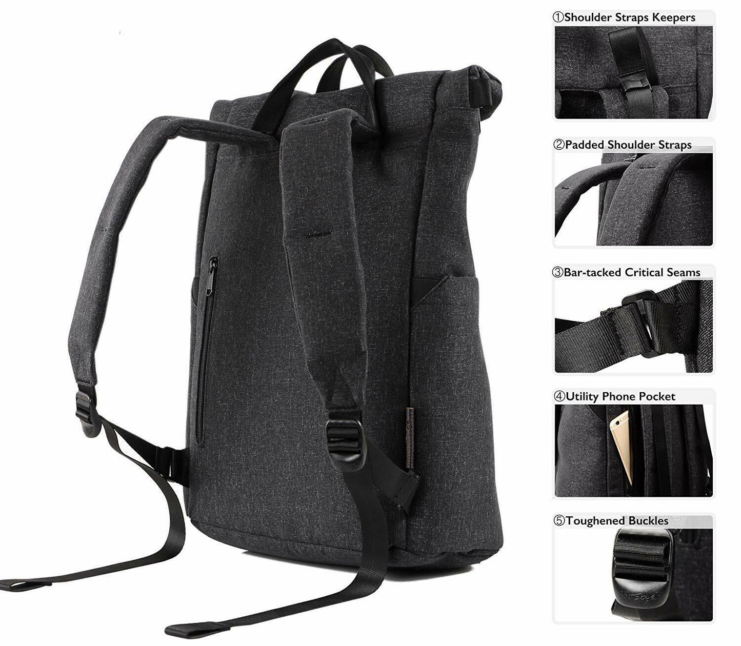 HotStyle Coyan Minimalist College Backpack | Unisex | Holds 15.6-inch Laptop