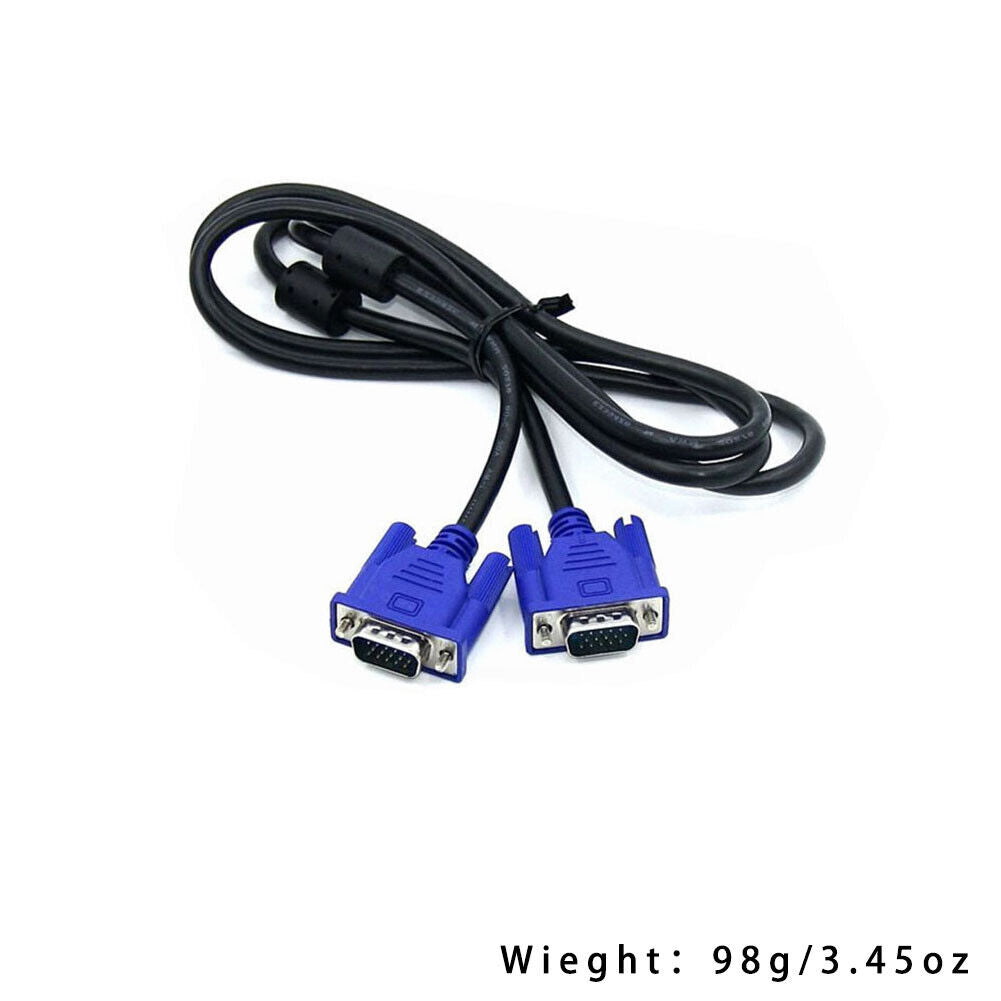 US 100x Lot SVGA SUPER VGA Monitor 15PIN M/M Male To Male Cable CORD FOR PC HDTV