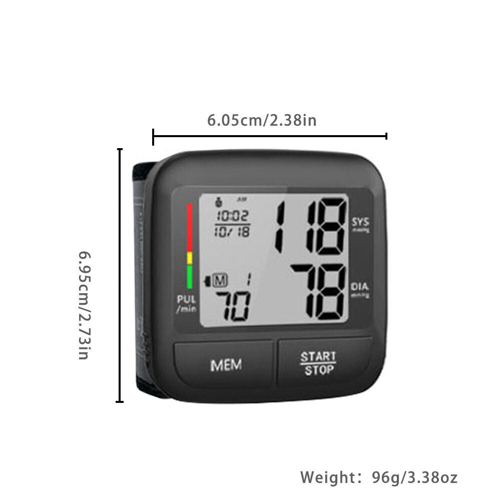 US LCD Digital Blood Pressure Monitor BP Cuff Gauge Automatic Machine Test Wrist
