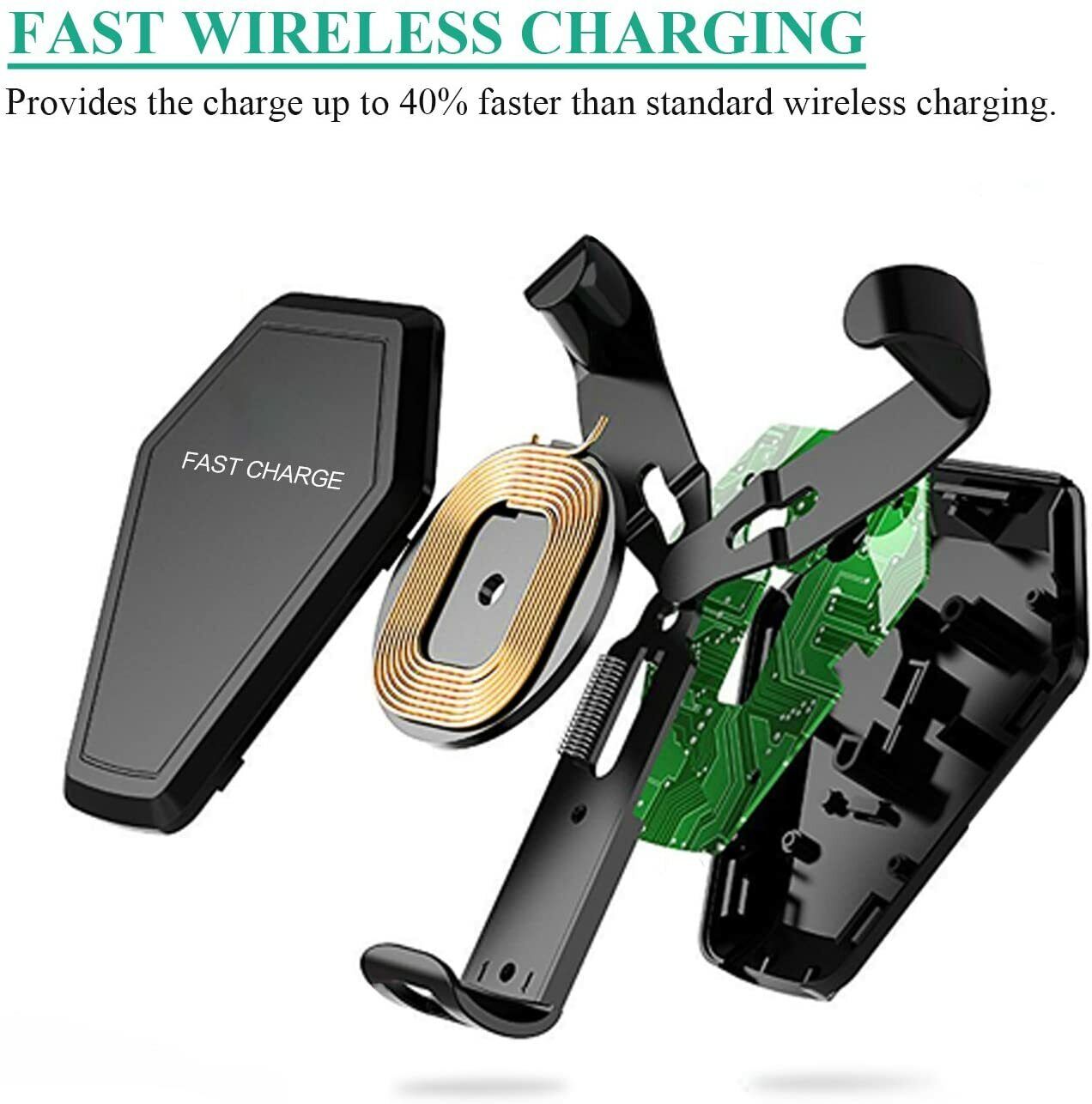 Fast Wireless Car Charger ,Qi car Wireless Charging Mount, for iPhone X,8 plus