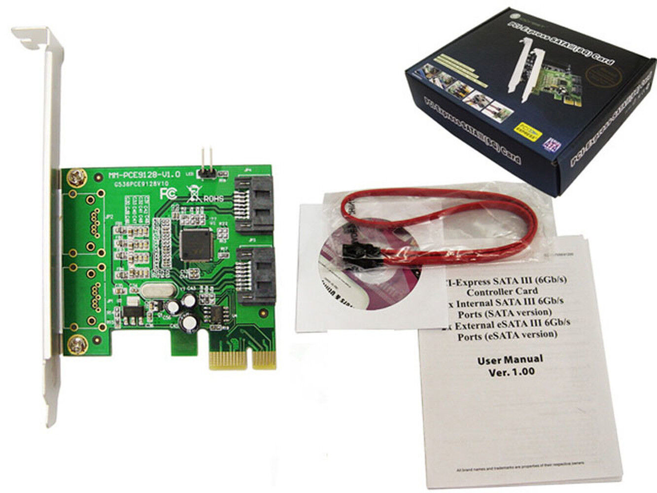 SATA3.0 Pci-express do 2 Portów 6 Gb Karta Kontrolera RAID NCQ 9128 Chipset
