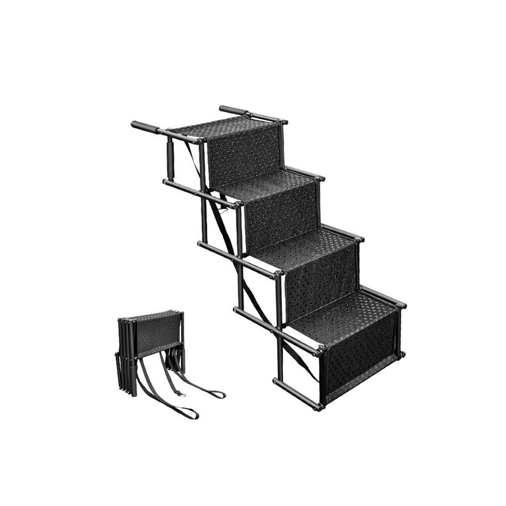 US Folding Dog Pet Steps Ramp Stairs Car Boot Portable Ladder Metal Accordion