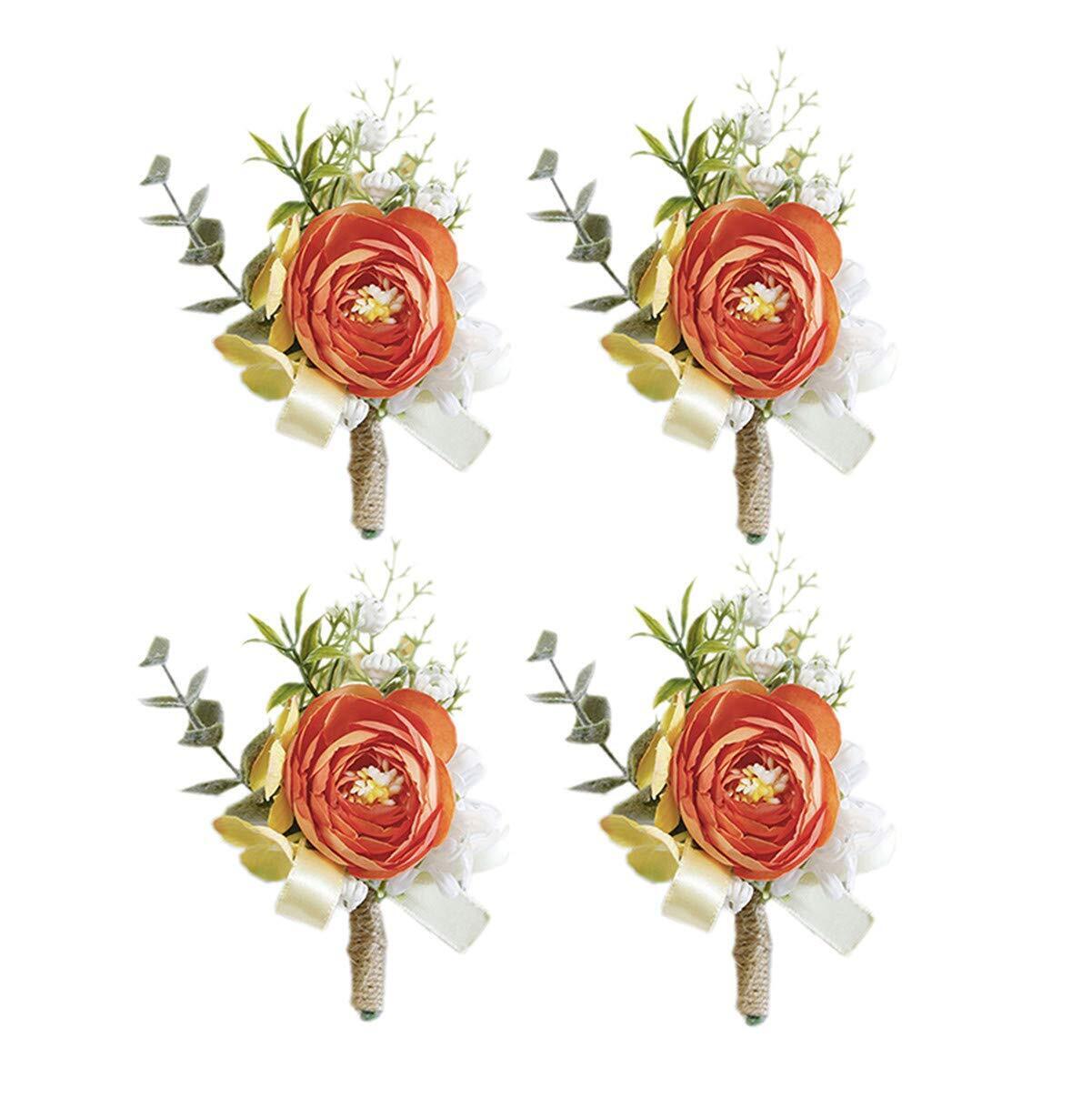 Boutonniere Wedding Flower Brooch for Wedding Party Prom Man Suit Decoration