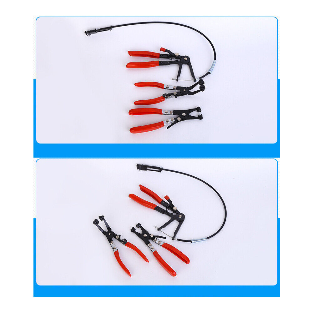 US 10Pc Flexible Hose Clamp Pliers Wire Long Reach Fuel Oil Water Hose Remover T