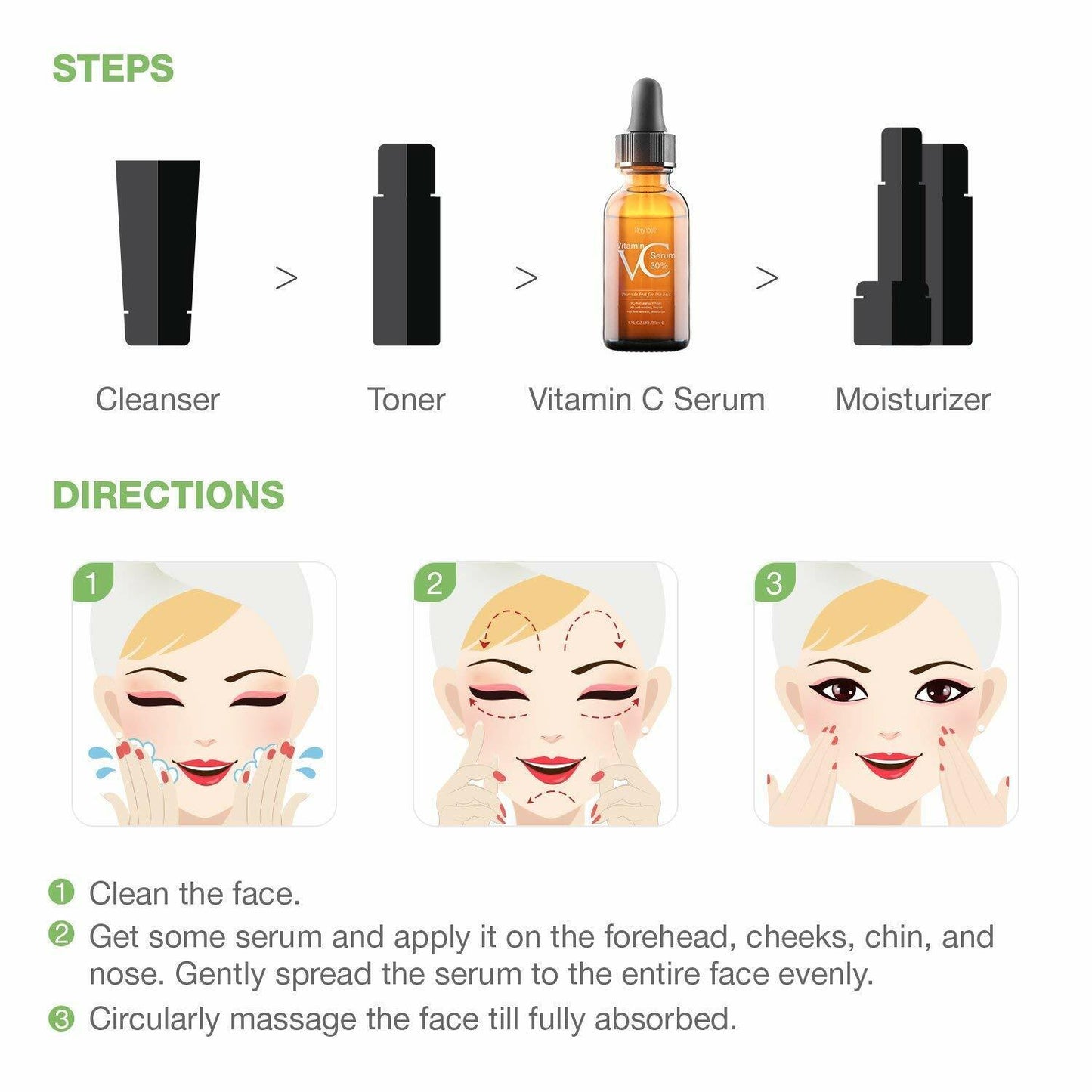 30% Vitamin C Serum ,Hyaluronic Acid Vitamin E - Natural & Organic Anti Wrinkle