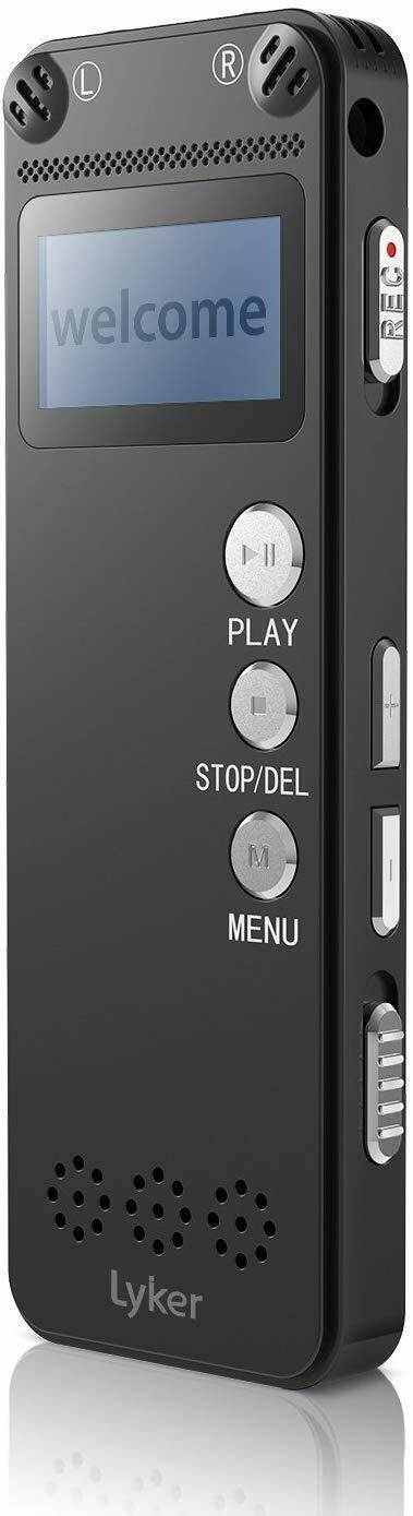 Lyker VM-31 Digital Voice Recorder for Lectures 8GB with Dual Microphone
