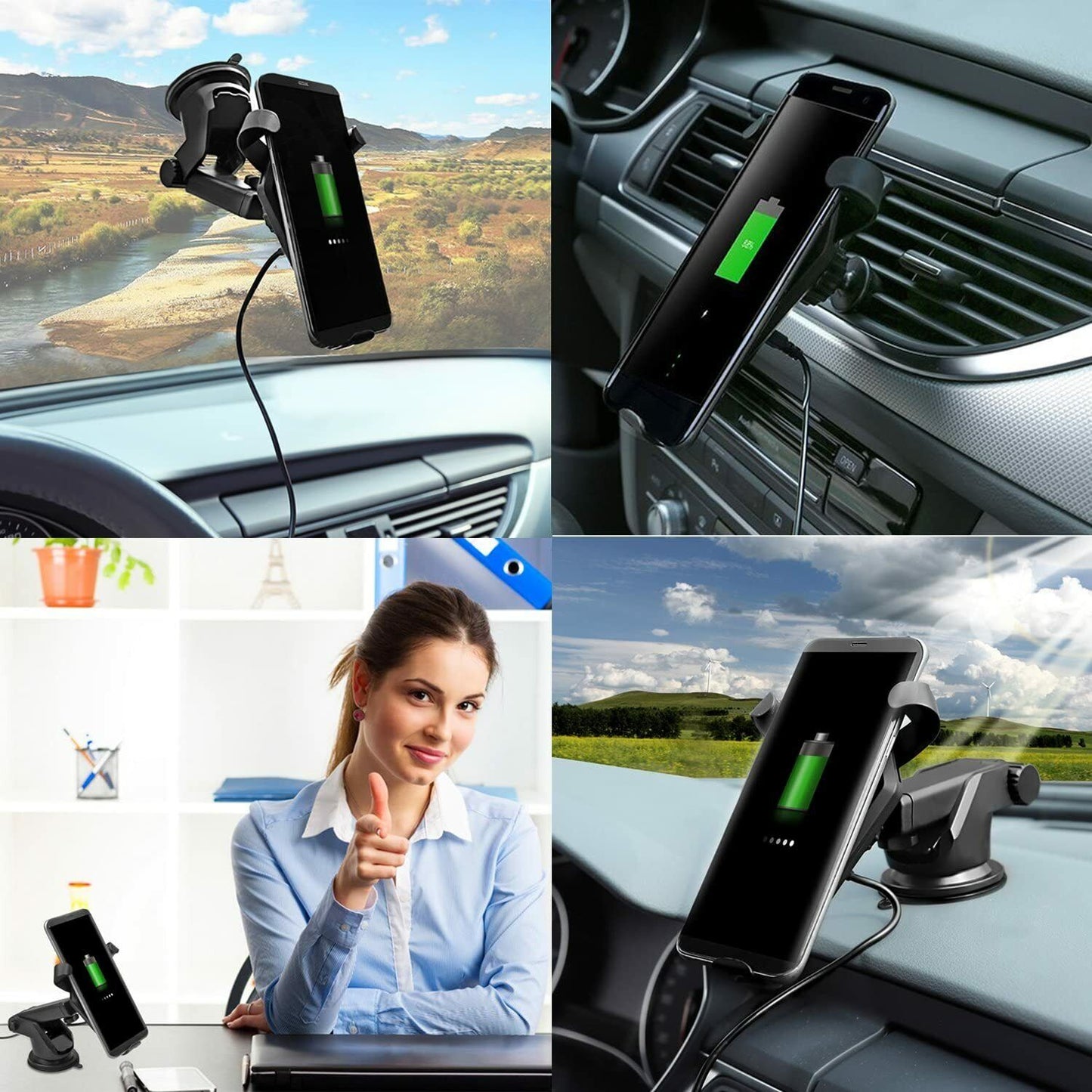 Fast Wireless Car Charger ,Qi car Wireless Charging Mount, for iPhone X,8 plus