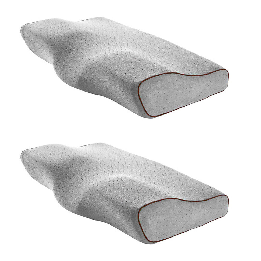 US 2 Pack Contour Memory Foam Pillow Neck Pain Relief Adjustable Washable Cover