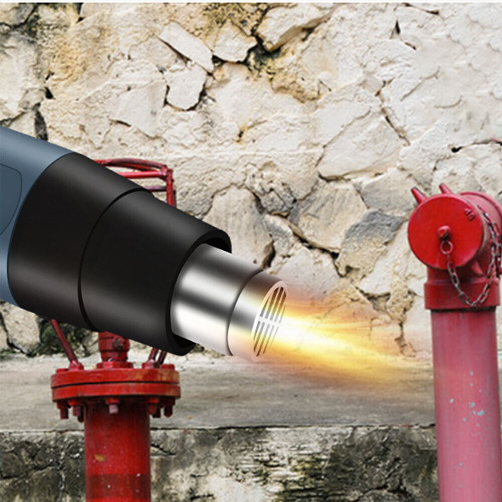 US 2500W Heat Gun Electric Hot Air Gun Dual Temperature LCD Display 4 Nozzles
