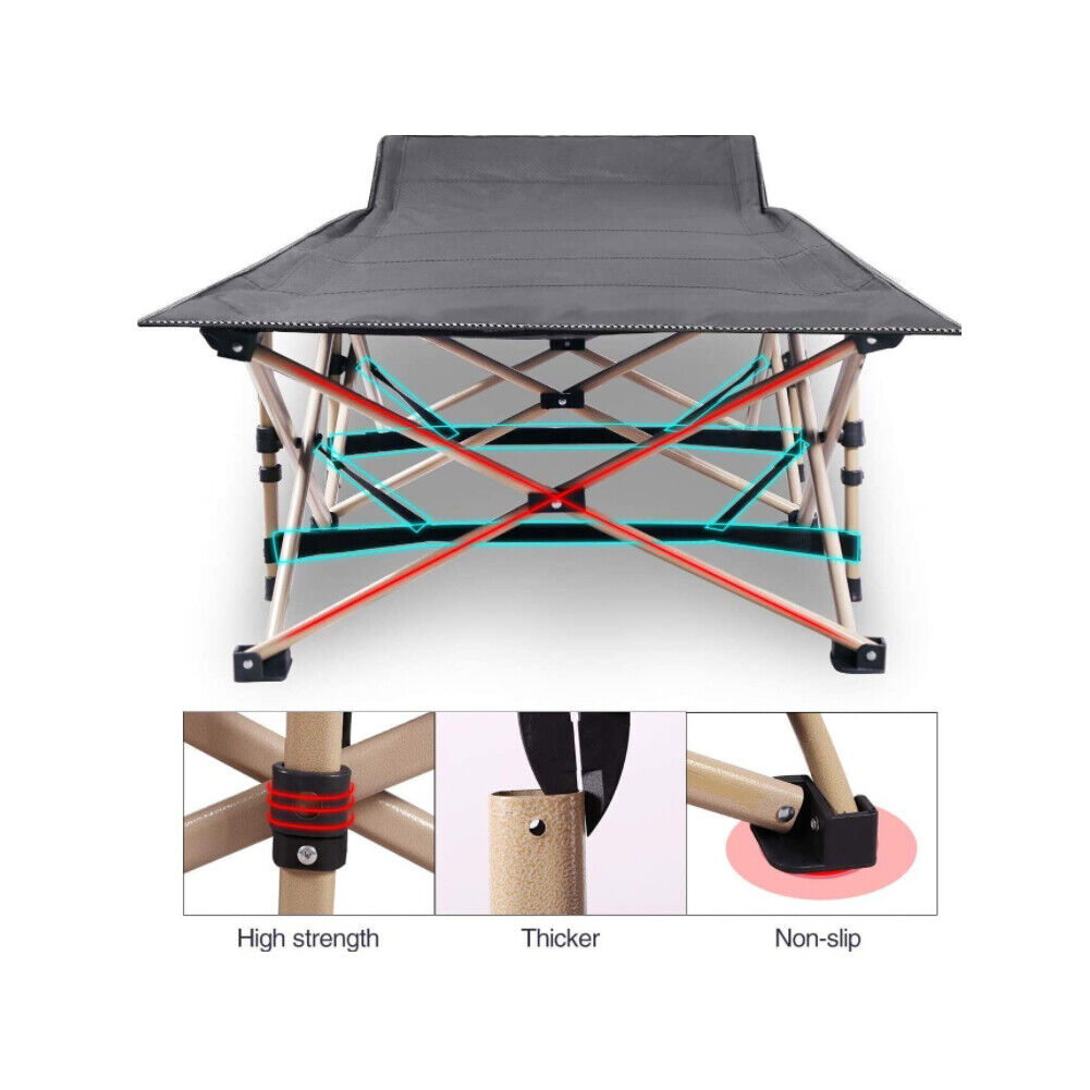 US Portable Sleeping Bed with Carry Bag 75 inch Heavy Duty Folding Camping Cots