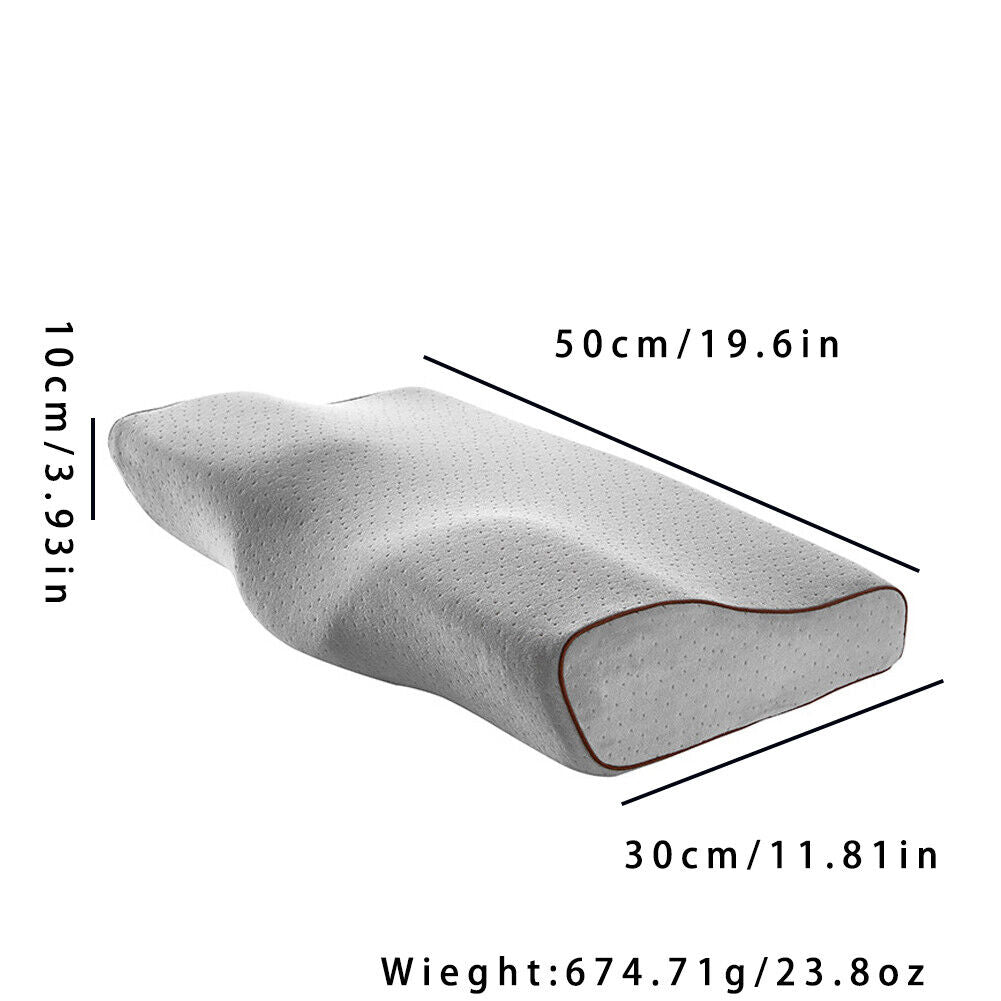 US 2 Pack Contour Memory Foam Pillow Neck Pain Relief Adjustable Washable Cover