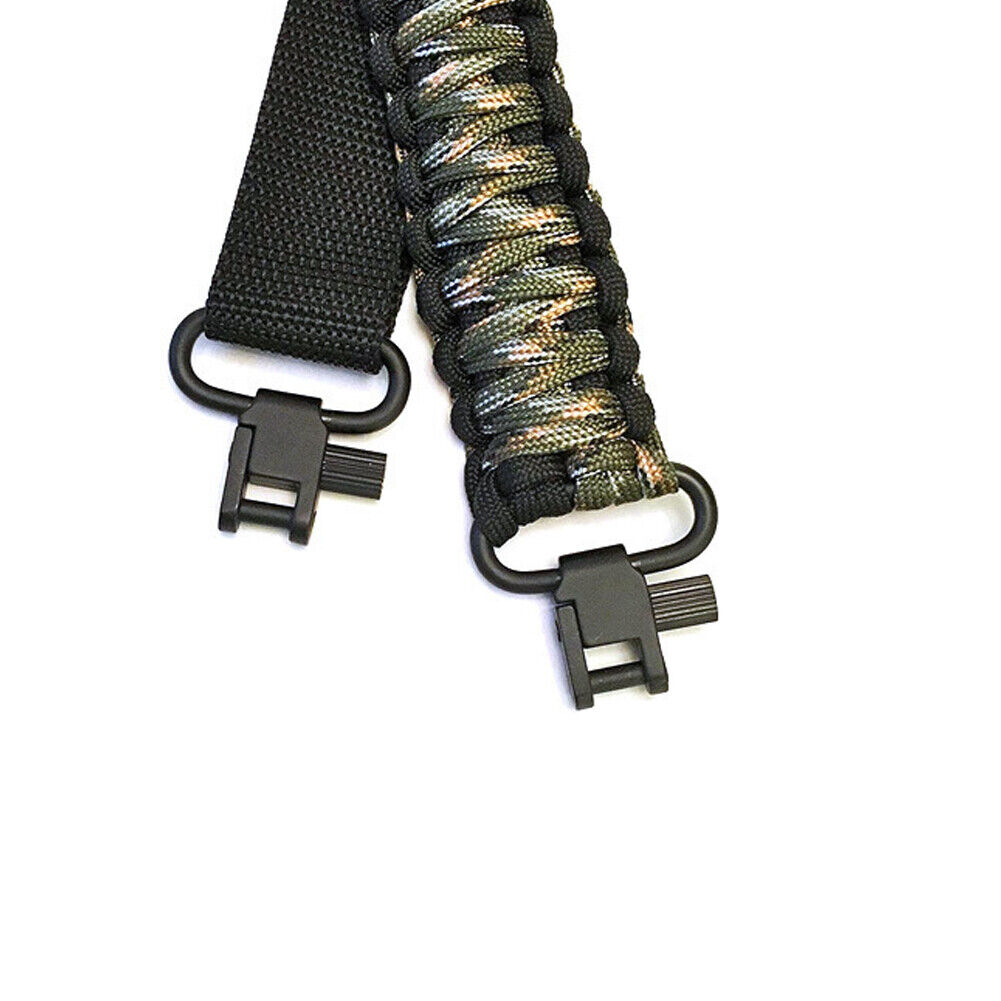 US 2 Pack Tactical 550 Paracord Rifle Gun Sling Shotgun Crossbow 2 Point Swivel