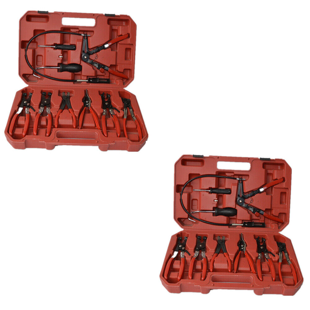 US 10Pc Flexible Hose Clamp Pliers Wire Long Reach Fuel Oil Water Hose Remover T