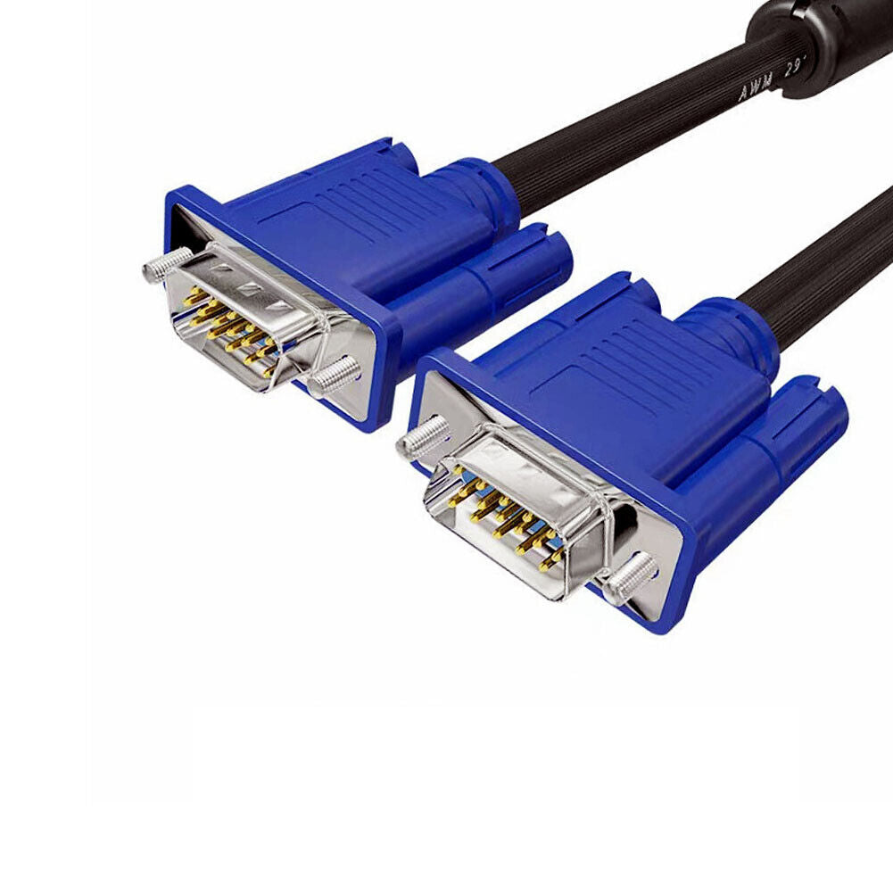 US 100x Lot SVGA SUPER VGA Monitor 15PIN M/M Male To Male Cable CORD FOR PC HDTV