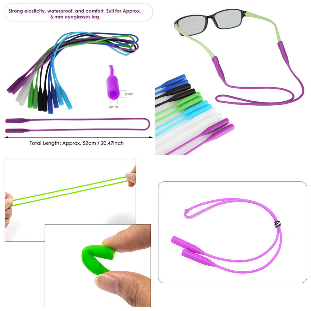 US Silicone Glasses Strap Band Neck Cord Holder Lanyard Sunglasses Eyeglasses