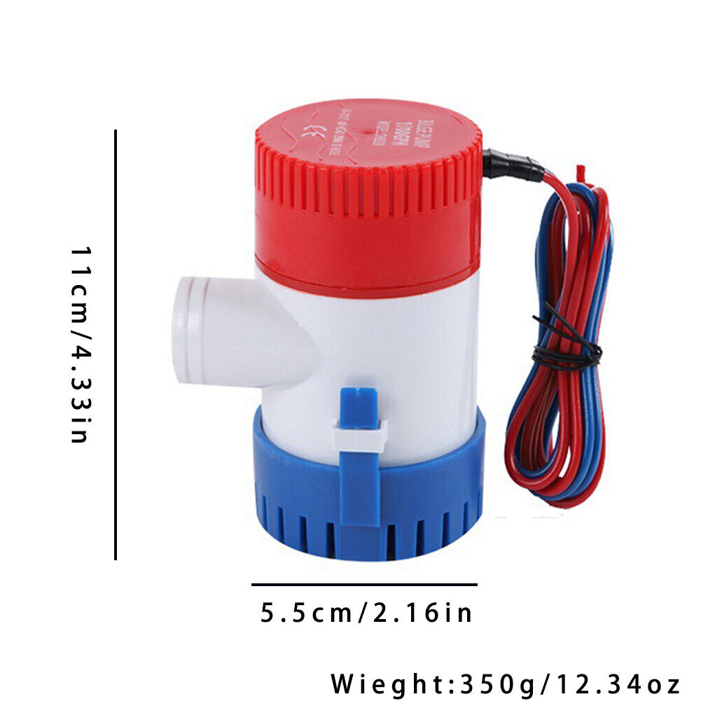 US 2 Pack 1100GPH 12V Electric Marine Submersible Bilge Sump Water Pump for Boat