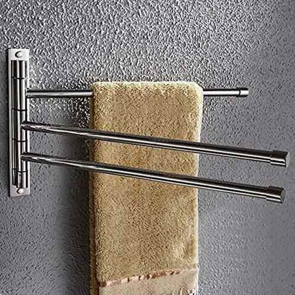 KES Towel Holder Swing Out Towel Bar SUS 304 SS 3-Bar Polished Finish, A2102S3