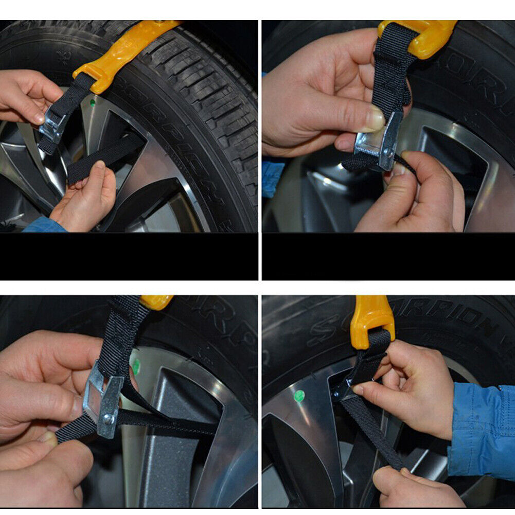 US 10 Pcs Universal Snow Ice Mud Road Anti-Skid Tire Chains Car SUV Truck Pickup