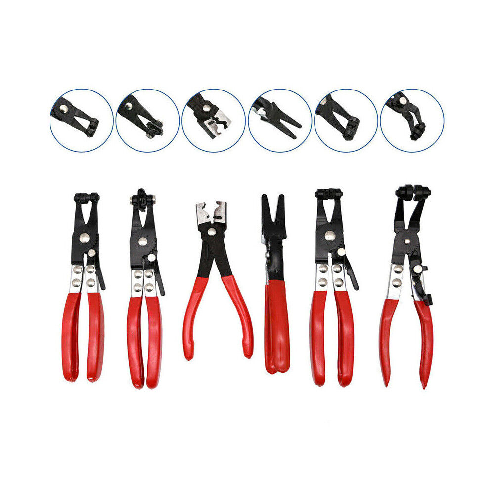 US 10Pc Flexible Hose Clamp Pliers Wire Long Reach Fuel Oil Water Hose Remover T