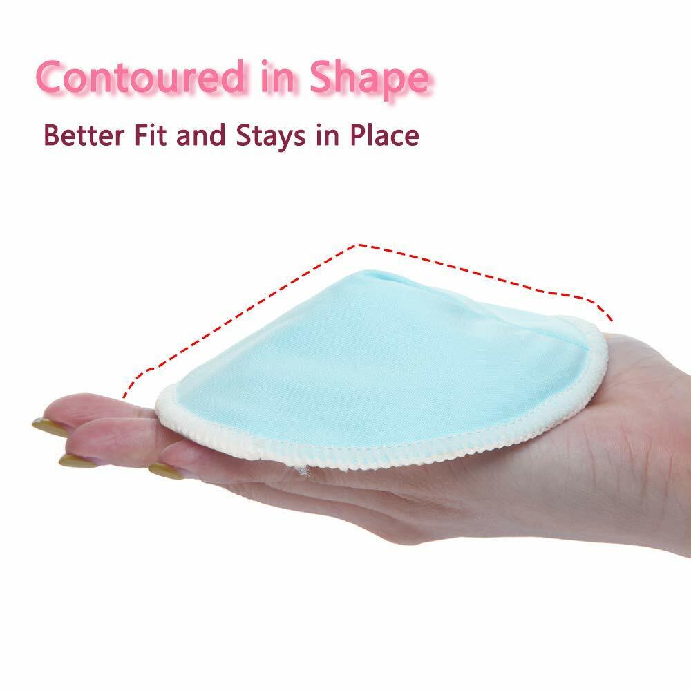 US 14 Bamboo Nursing Breast Nipple Pads Washable Pads with Wash Bags Leak-Proof