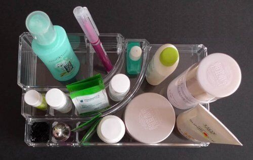 KES SCO602 Acrylic Cosmetics or Makeup Organizer Clear