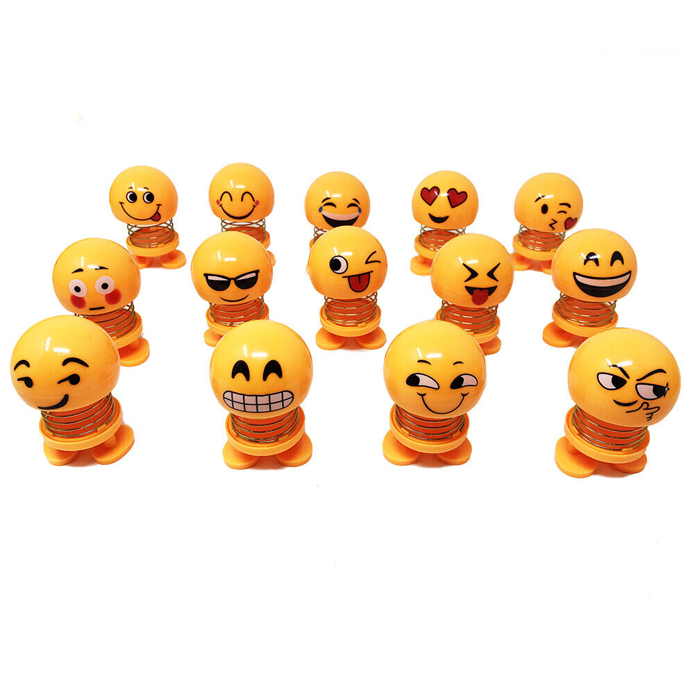 US 14 Pack Spring Shaking Head Doll Emoji Expression Doll Car Ornaments CuteGift