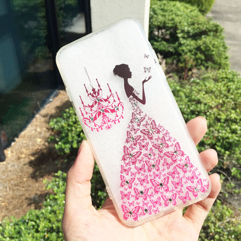 Silicone Gel Soft Clear Crystal Case Cover for Iphone 6 4.7'' Purple Skirt Girl