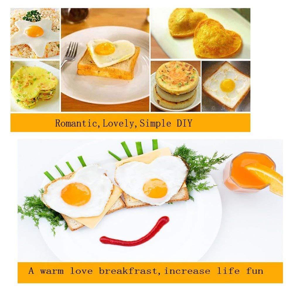 5Pcs Fried Egg Non Stick Stainless Steel Pancake Ring Mold Cooking Kitchen Tools