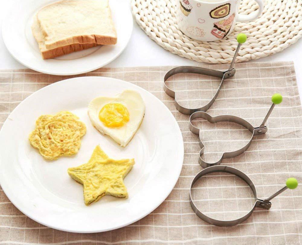 5Pcs Fried Egg Non Stick Stainless Steel Pancake Ring Mold Cooking Kitchen Tools