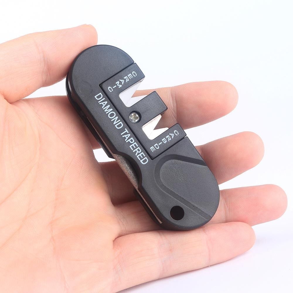 Outdoor Pocket EDC Folding Ceramic Carbide Diamond Tapered Knife Sharpener Fine
