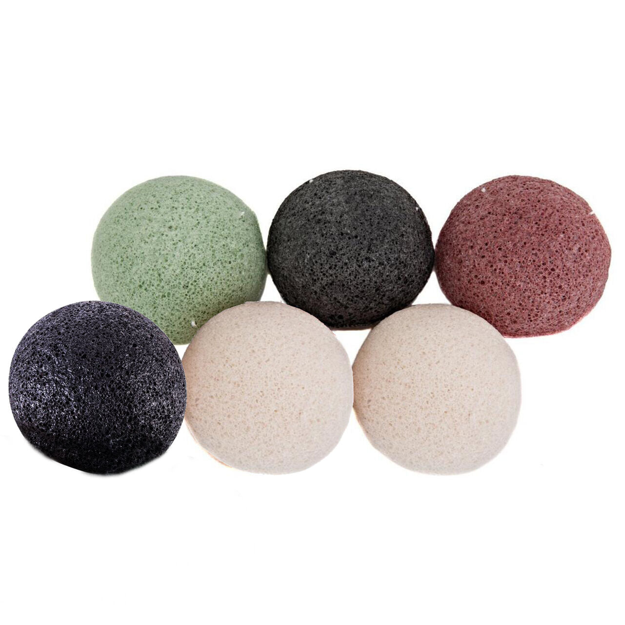 6 Pack Konjac Konnyaku Facial Puff Face Cleanse Washing Sponge Exfoliator Fiber