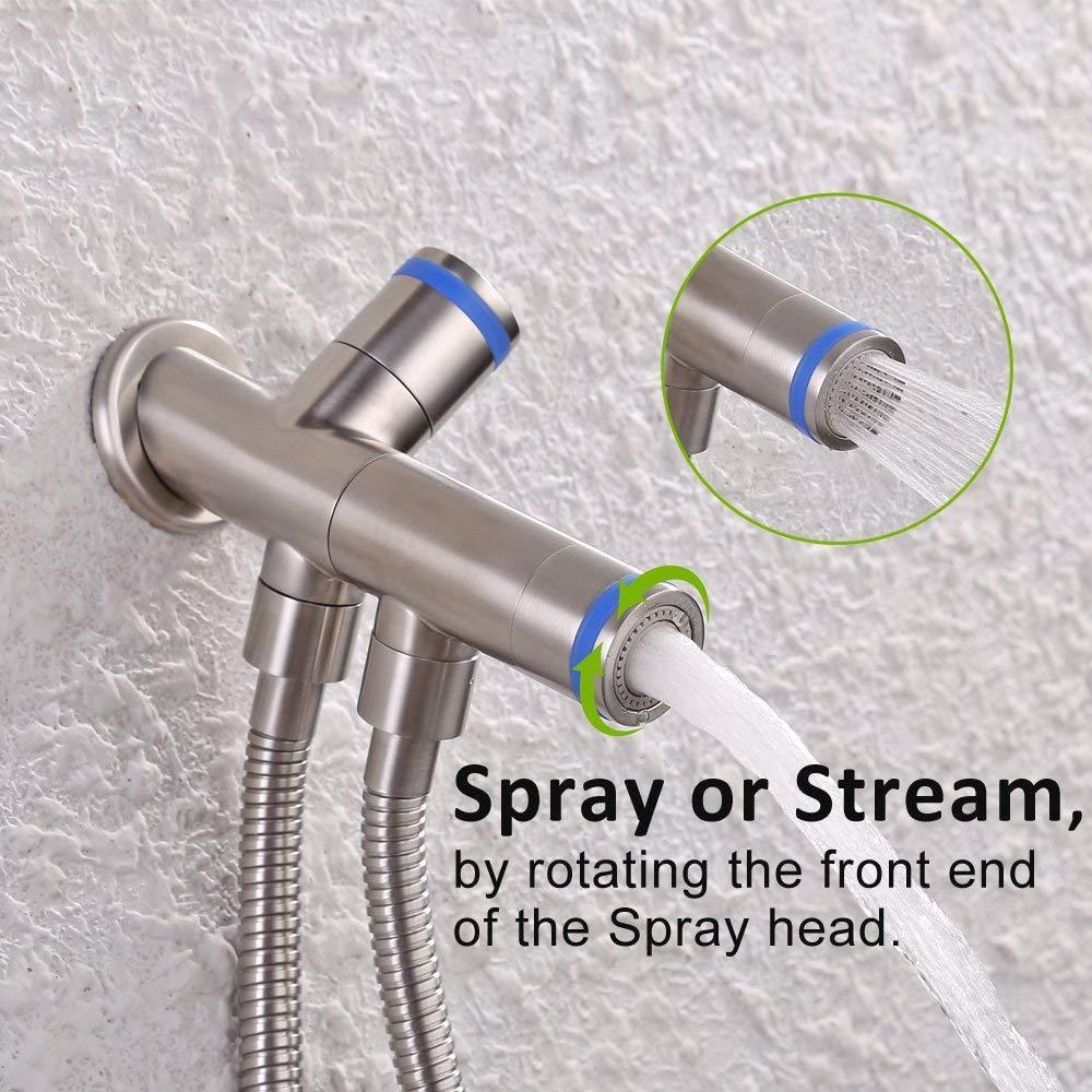 KES Toilet Handheld Bidet Sprayer Complete Set - Cloth Diaper Sprayer with Valve