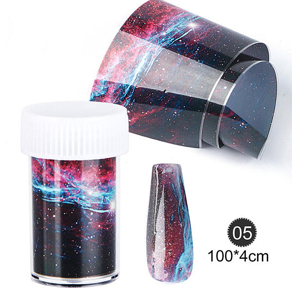 10 Pack 3FT Galaxy/Marble/Flower/Butterfly Nail Decal Nail Art Sticker Decor US