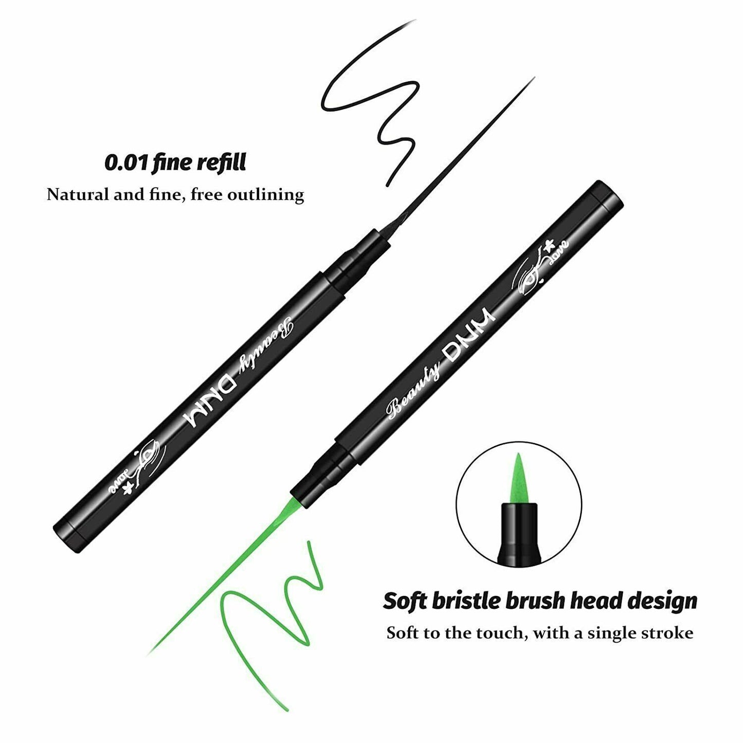 US 12 Colors Liquid Eyeliner Pen Set Matte Waterproof Smudge-Proof Smooth Vivid