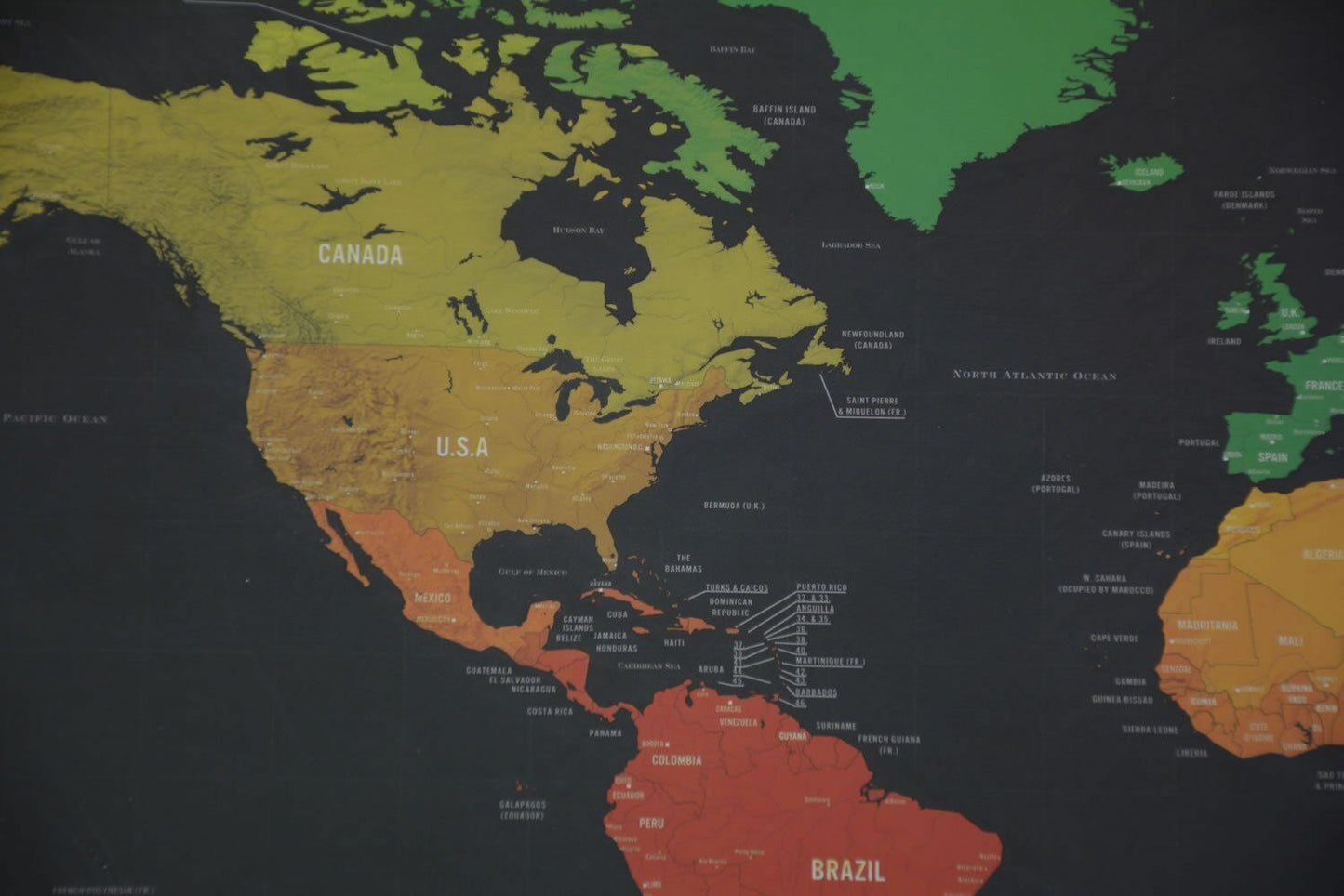 Deluxe Travel Edition Scratch Off World Map Poster Personalized Journal Log