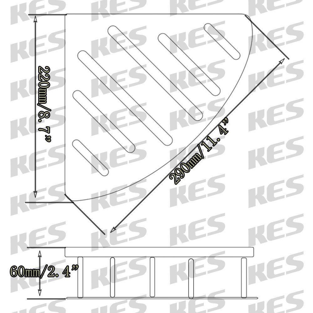 KES A2220A Bathroom Corner Triangular Tub and Shower Caddy Basket, Polished