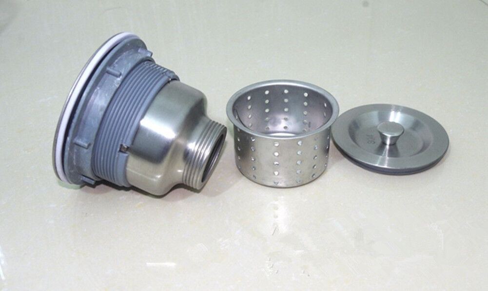 Kitchen Bar Sink Stopper Drain Waste Plug Stainless Steel Strainer Basket Filter