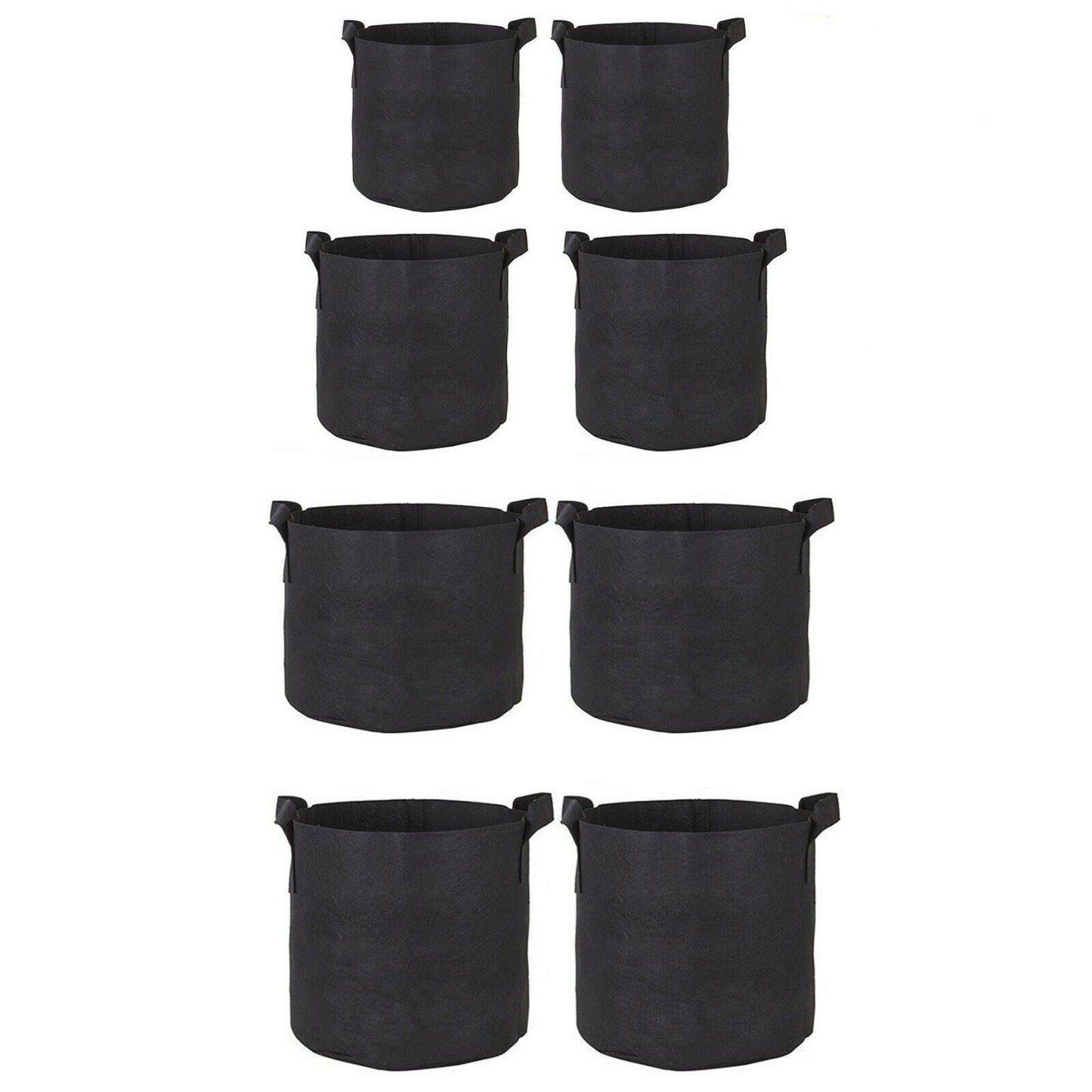 8 pcs Pack Black Fabric Grow Pots Breathable Plant Bags Smart Plant with handle