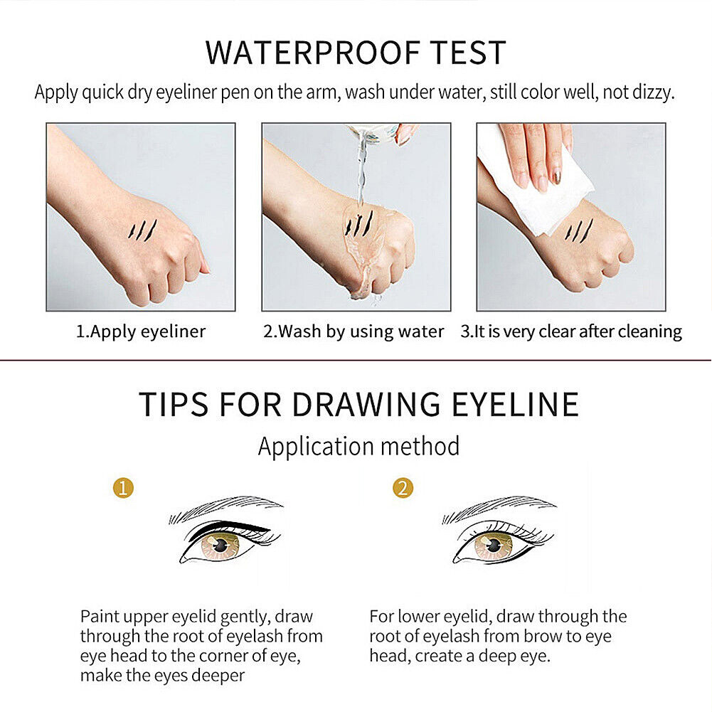 US 12 Colors Liquid Eyeliner Pen Set Matte Waterproof Smudge-Proof Smooth Vivid