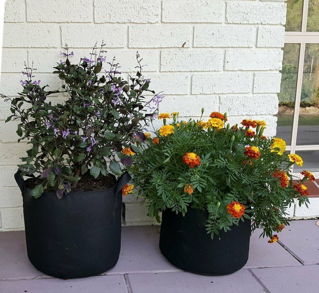 8 pcs Pack Black Fabric Grow Pots Breathable Plant Bags Smart Plant with handle