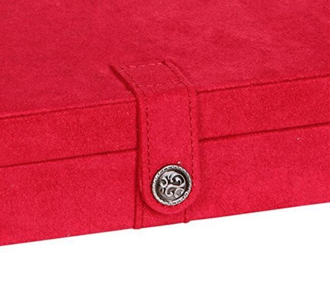 Plush Fabric Jewelry Box with Twenty-four Sections