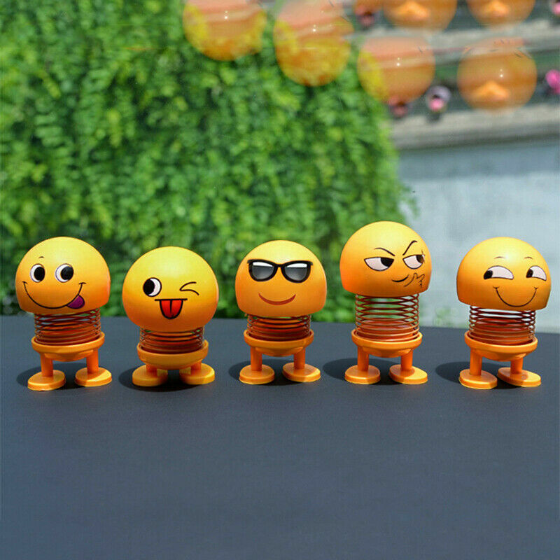 US 14 Pack Spring Shaking Head Doll Emoji Expression Doll Car Ornaments CuteGift