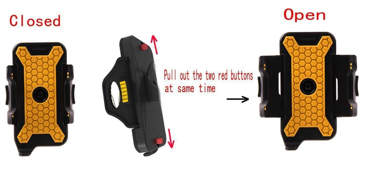 Cycling Bike Bicycle Phone Holder ABS Black Yellow Adjustable Plus Size