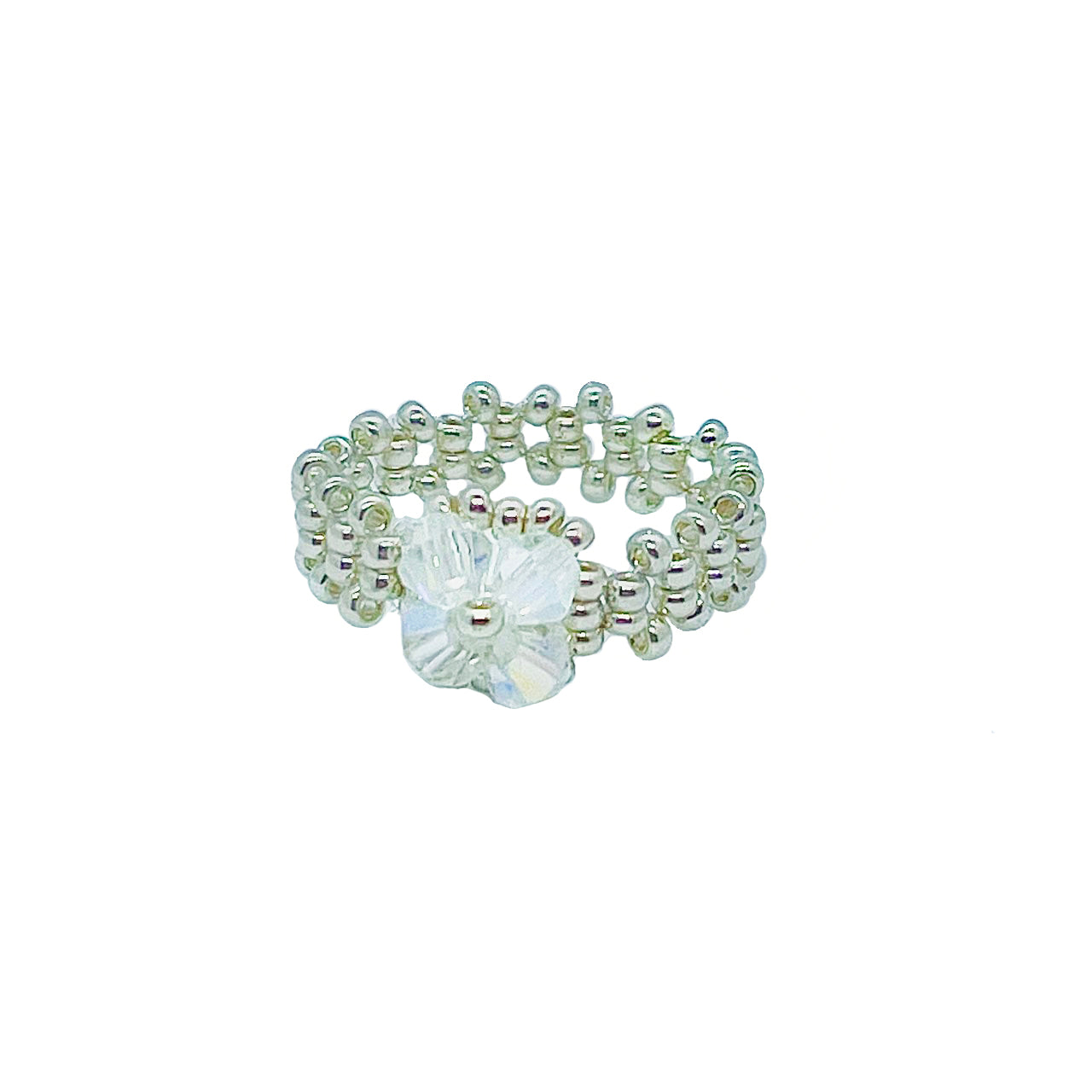 Magik Custom Flower 3D 4-Petal Flower Floral Luxury Ring Women Girl Holiday Gift